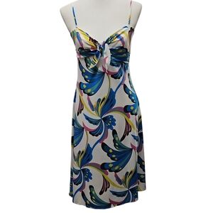 BCBG Max Azria Butterfly Print Tie-Front Slip Mini Dress Size M Y2K Fairy Dainty